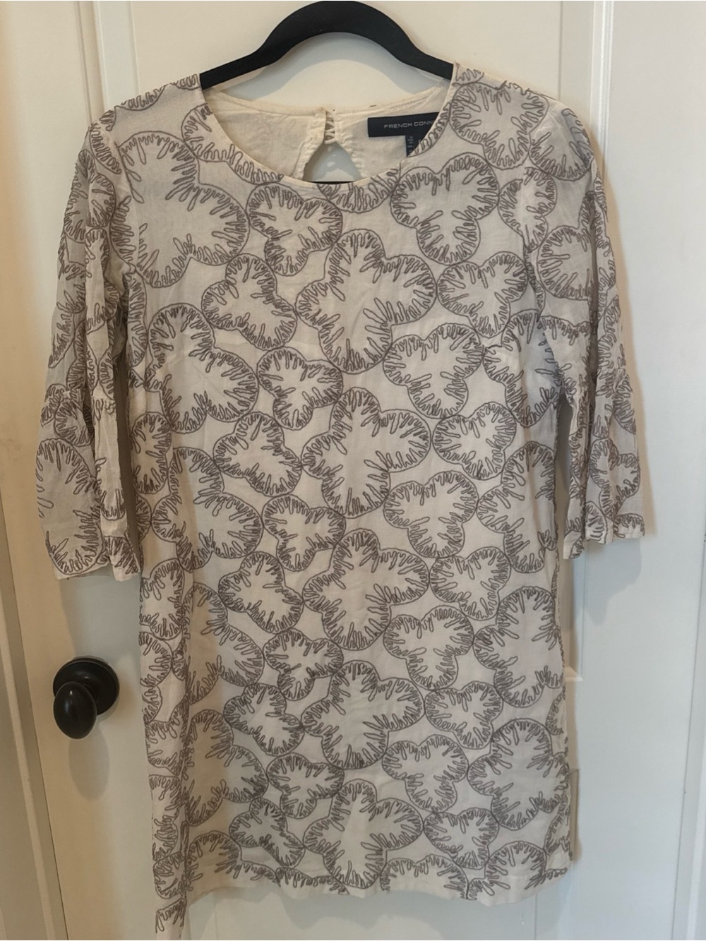 French Connection women’s embroidered tunic dress in a US size 6 boho